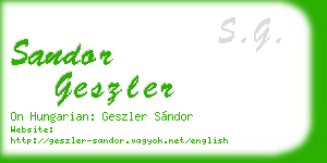 sandor geszler business card